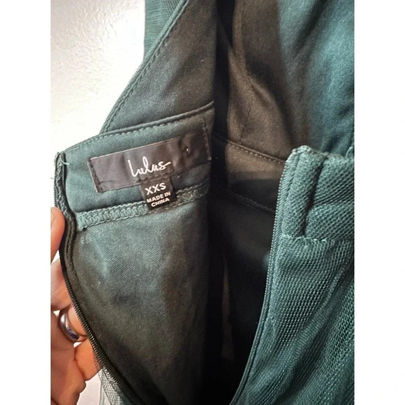 Lulus Women's Green Sweet Serenade Tulle Swiss Dot Surplice Midi Dress Size XXS - Picture 6 of 11